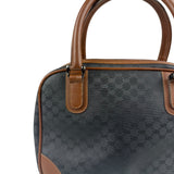 Gucci Vintage Micro GG Black/Brown Supreme Satchel Hand Bag