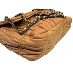 Prada Vintage Brown Nappa Leather Gaufre Shoulder Bag
