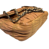 Prada Vintage Brown Nappa Leather Gaufre Shoulder Bag