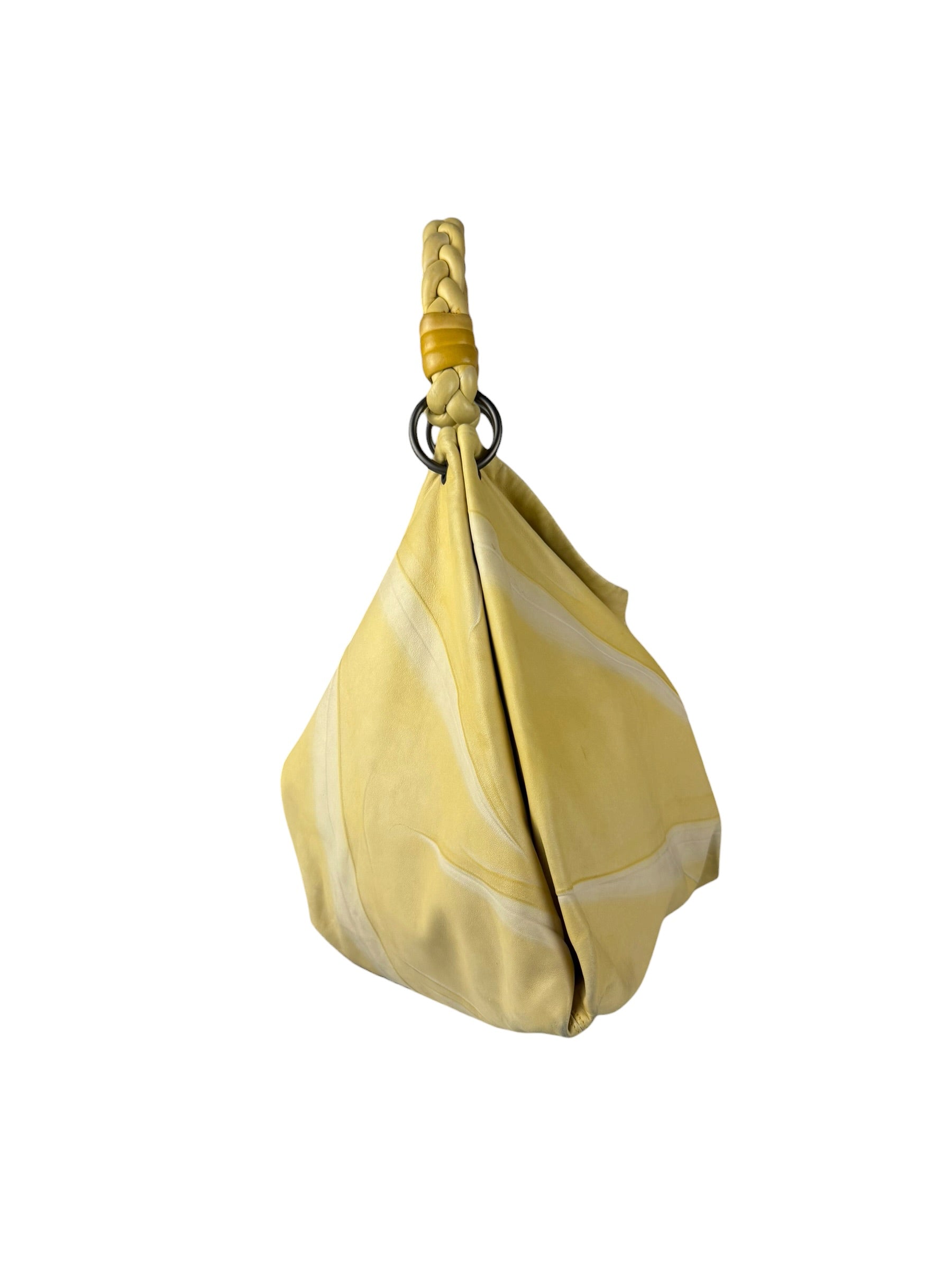 Bottega Veneta Yellow Calfskin Fortune Cookie Hobo