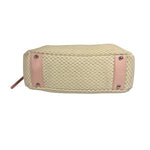 Chanel Cream/Pink Leather Lax Crochet Bowler Shoulder Bag 2004