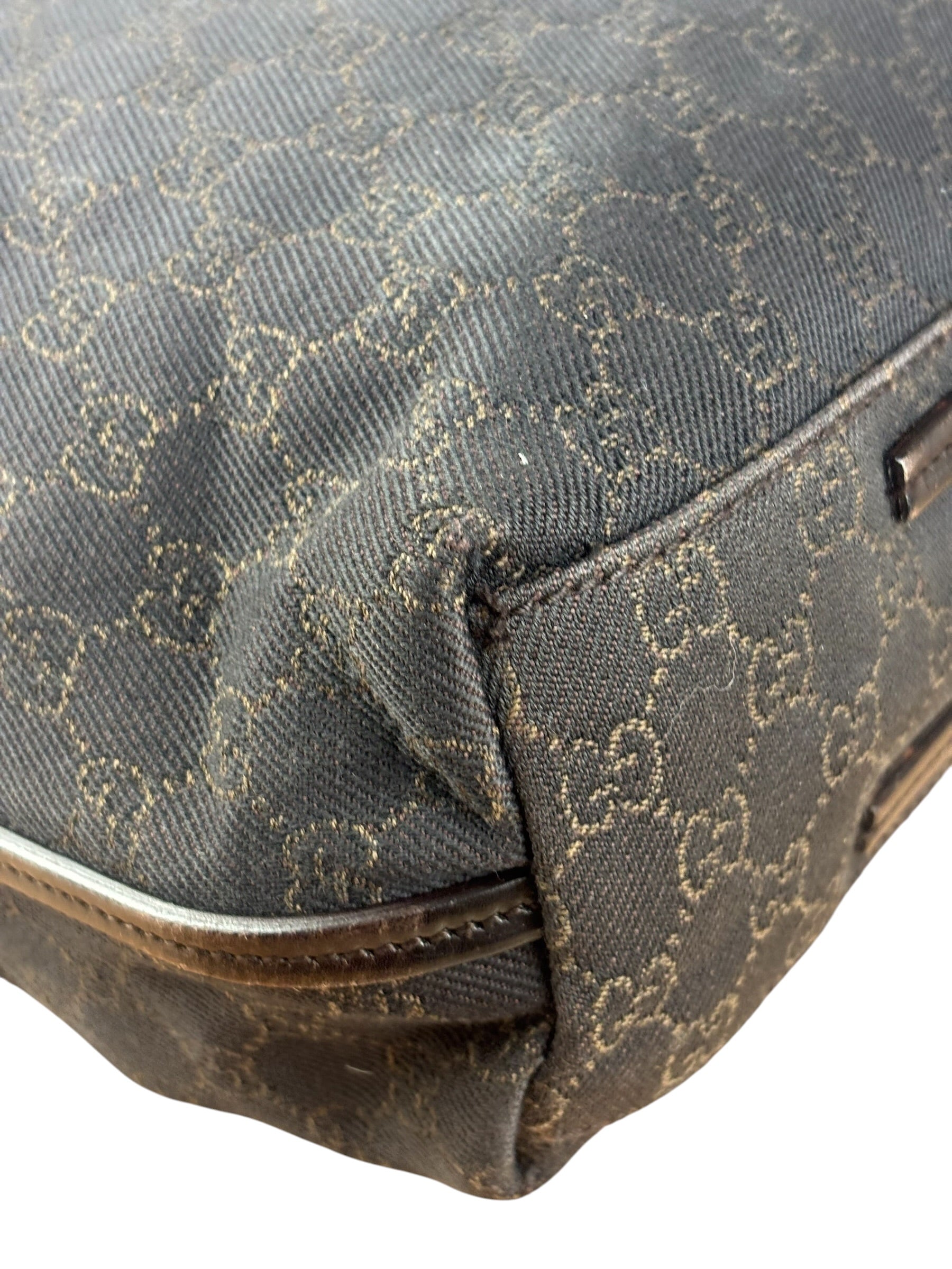 Gucci GG Denim leather Trim Gifford Tote Bag