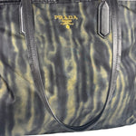 Prada Green/Black Nylon Tessuto Stampato Shoulder Bag