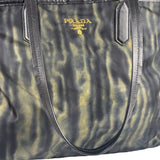 Prada Green/Black Nylon Tessuto Stampato Shoulder Bag