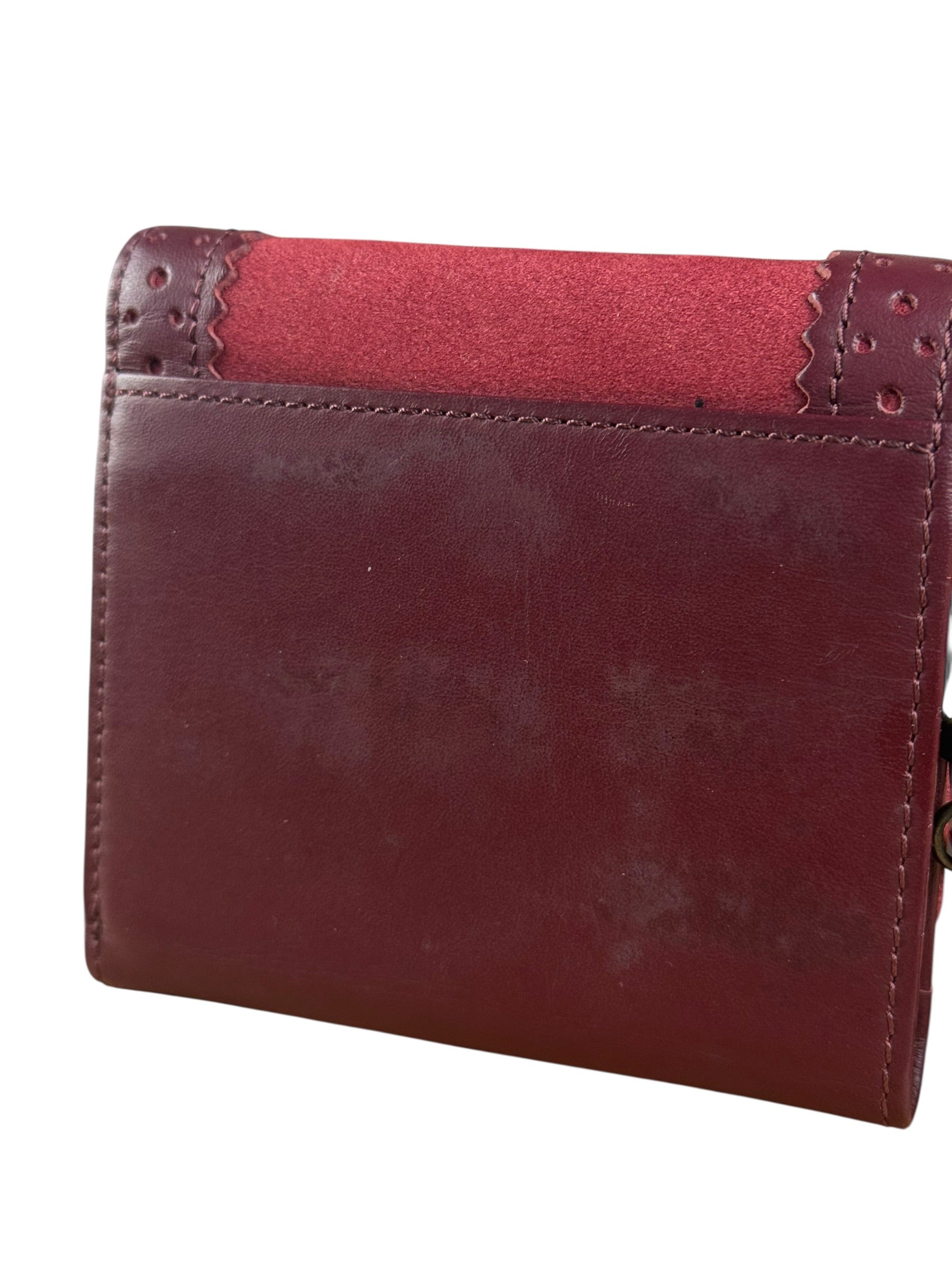 Burberry Blue Label Red Suede/ Leather Wallet