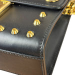Gucci Small Pearl Studded Leather Padlock Crossbody Black