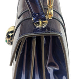 Bvlgari Shiny Blue Patent Leather Serpenti Forever Two-Way Bag