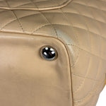 Chanel Beige Quilted Lambskin Linge Cambon Tote2005