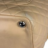 Chanel Beige Quilted Lambskin Linge Cambon Tote2005