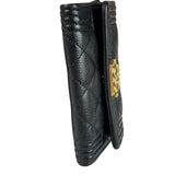 Chanel Black Calfskin Quilted Flap Coin/Card Holder