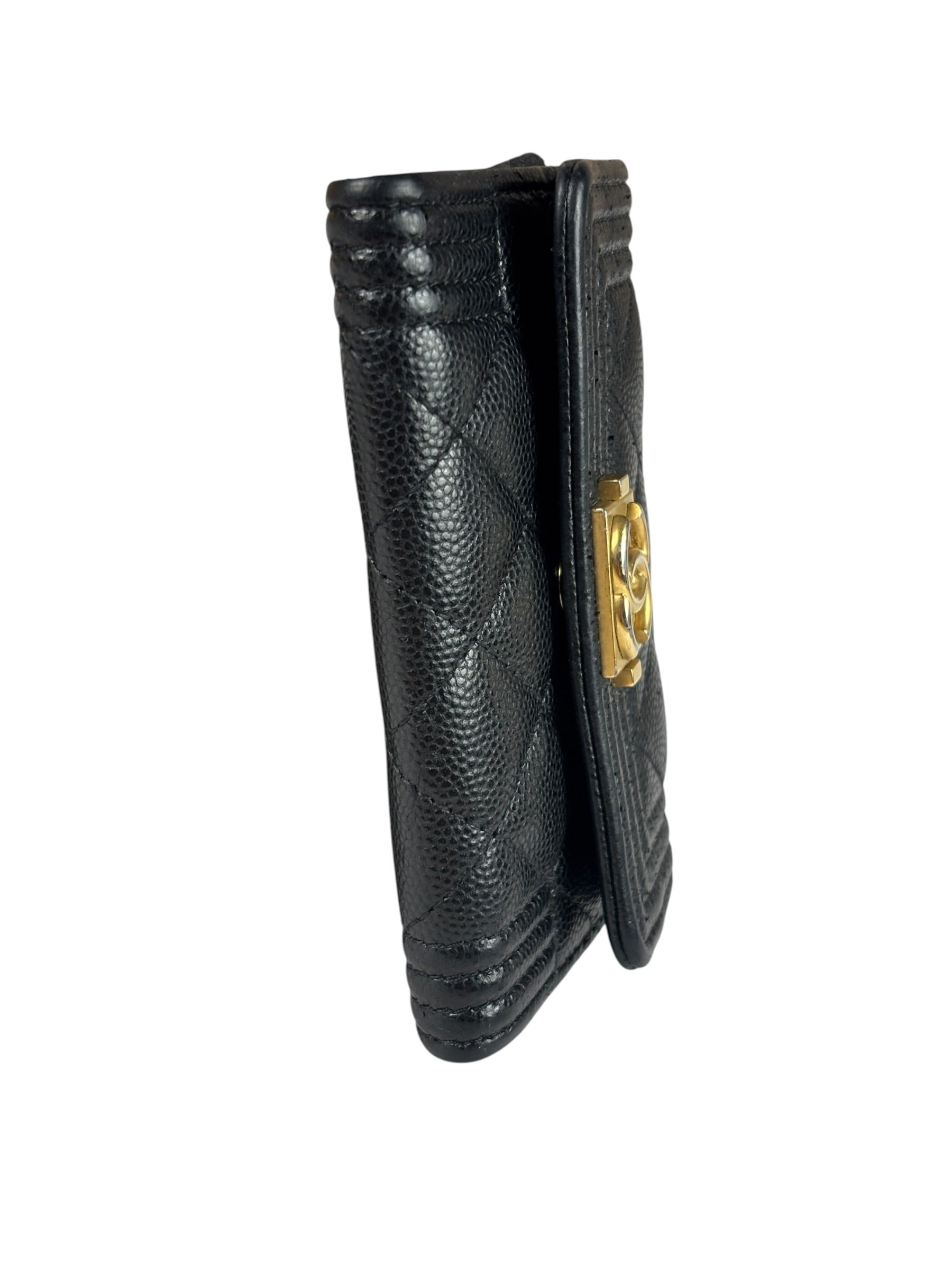 Chanel Black Calfskin Quilted Flap Coin/Card Holder