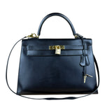Hermes Kelly 32 Black Box Leather 1991