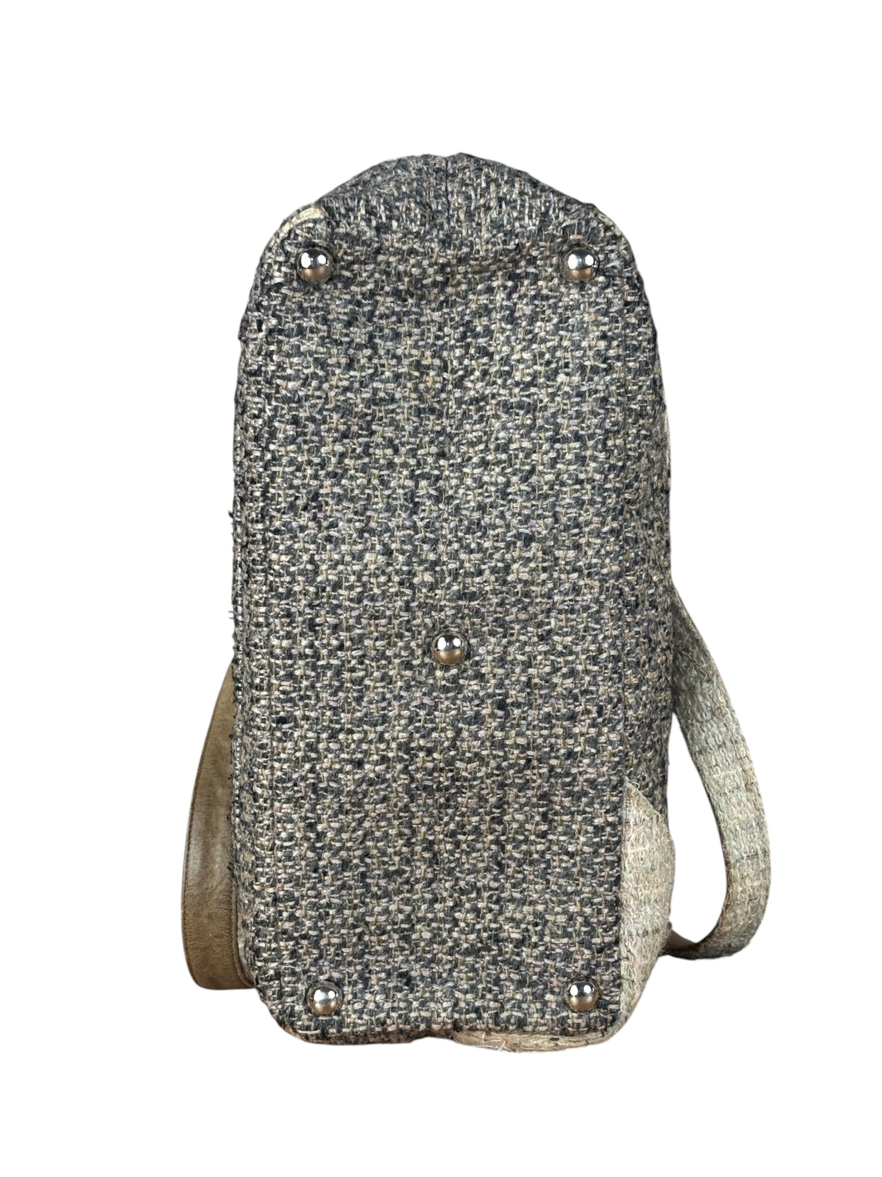 Chanel Grey Tweed Cambon Line Tote Bag 2004