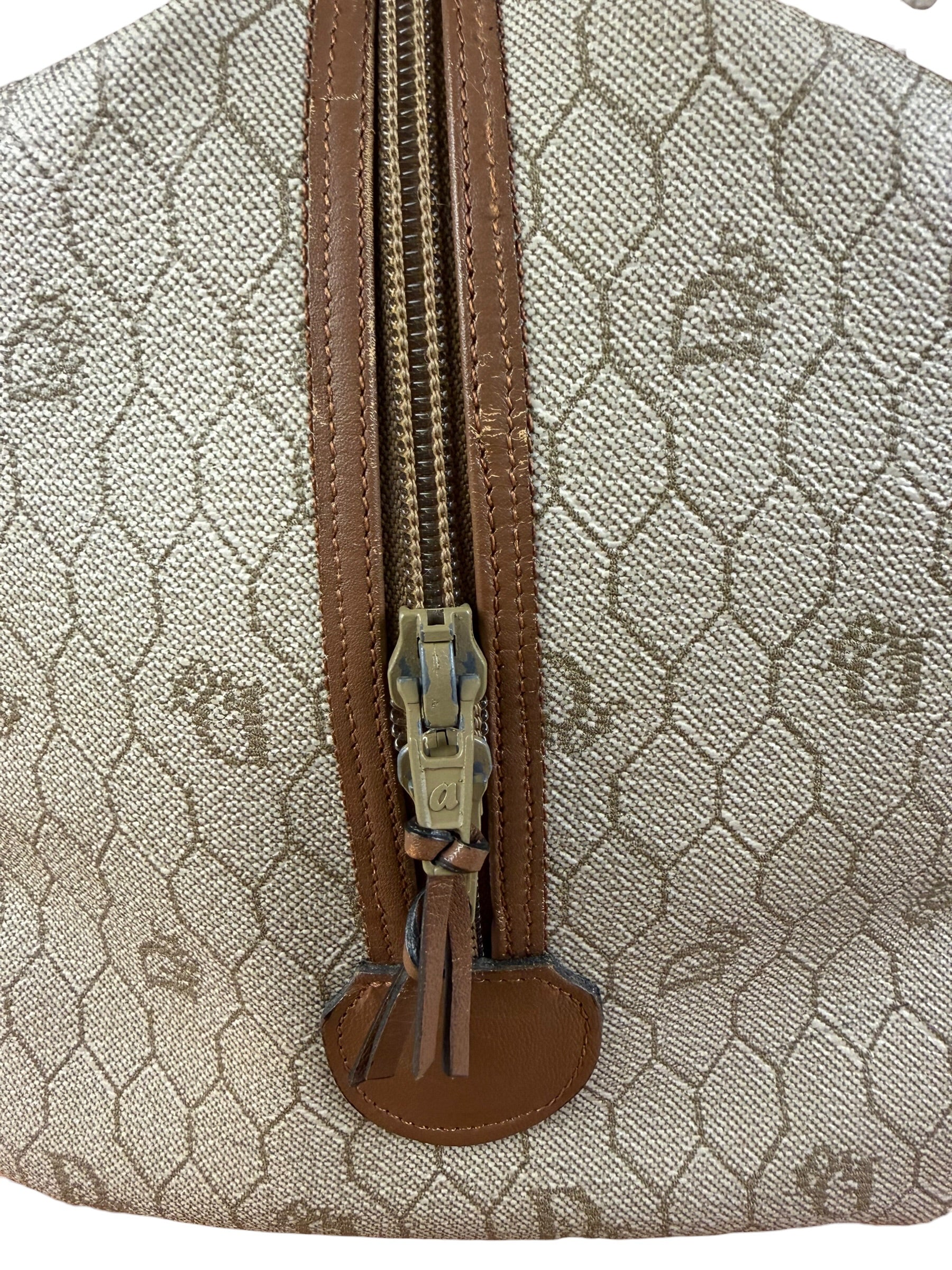 Christian Dior Vintage Beige Honeycomb Boston Bag
