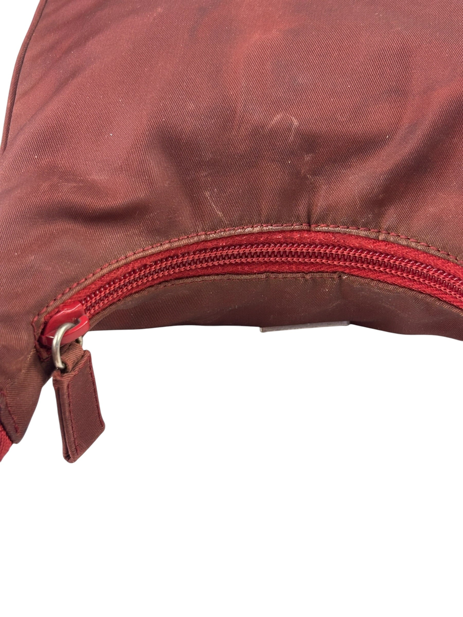 Prada Vintage Burgundy Nylon Pochette