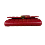 Saint Laurent Red Quilted Leather Vicky Flap Shoulder Bag