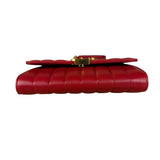 Saint Laurent Red Quilted Leather Vicky Flap Shoulder Bag