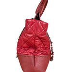Chanel Red Quilted Caviar Be CC 2Way Tote Bag 2014
