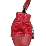 Chanel Red Quilted Caviar Be CC 2Way Tote Bag 2014